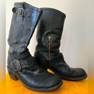 Fiorentini +Baker Black Leather Motorcycle Boot Sz8